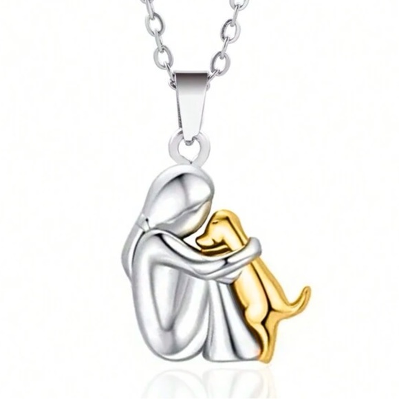 Embracing Dog Necklace - Picture 2 of 6